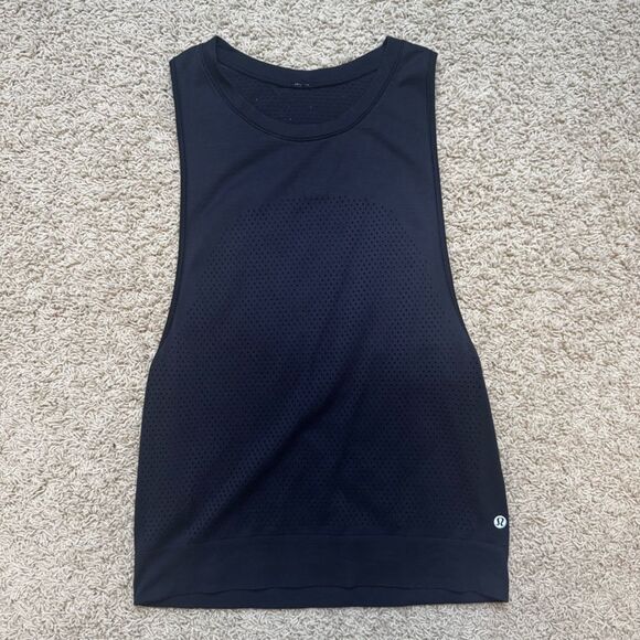 Lululemon Swiftly Breeze Muscle Tank Top Navy Blue Excellent Condition - Picture 1 of 6